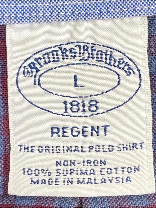Brooks Brothers Regent Original Polo Shirt Non Iron Men’s L Plaid Supima Cotton - Picture 4 of 15